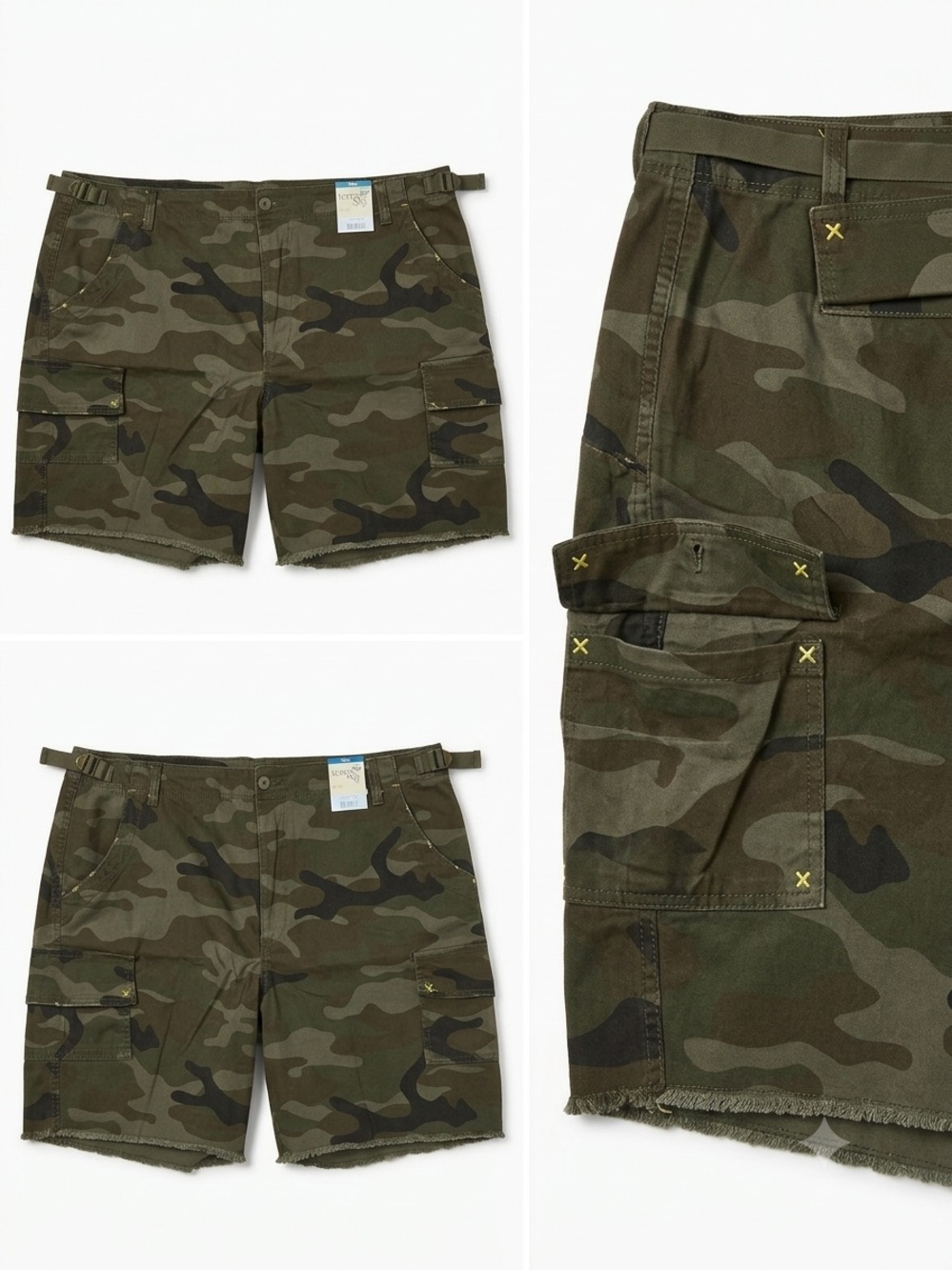 Terra & Sky Men's Camouflage Cargo Shorts - Olive & Dark Green
